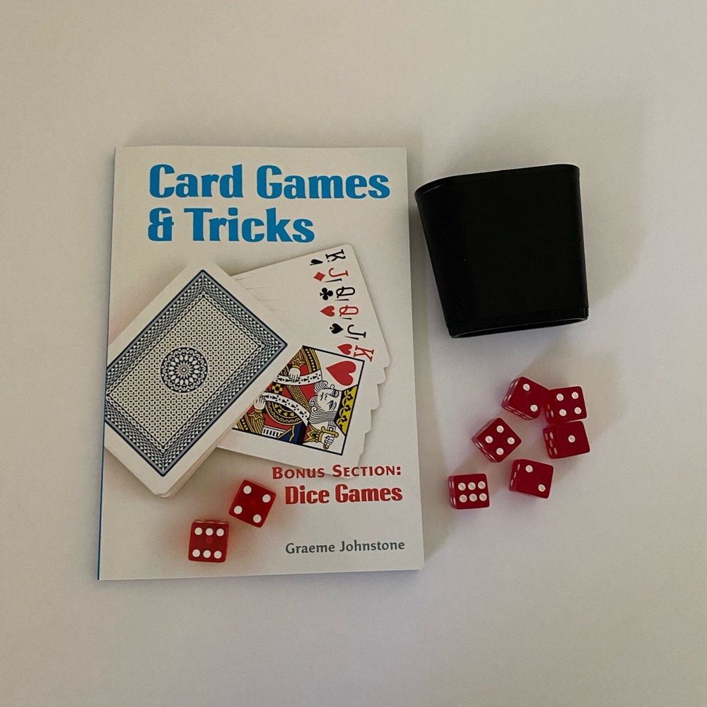 Card Games and Tricks and Dice Games Book by Graeme Johnstone Dice and Dice Cup
